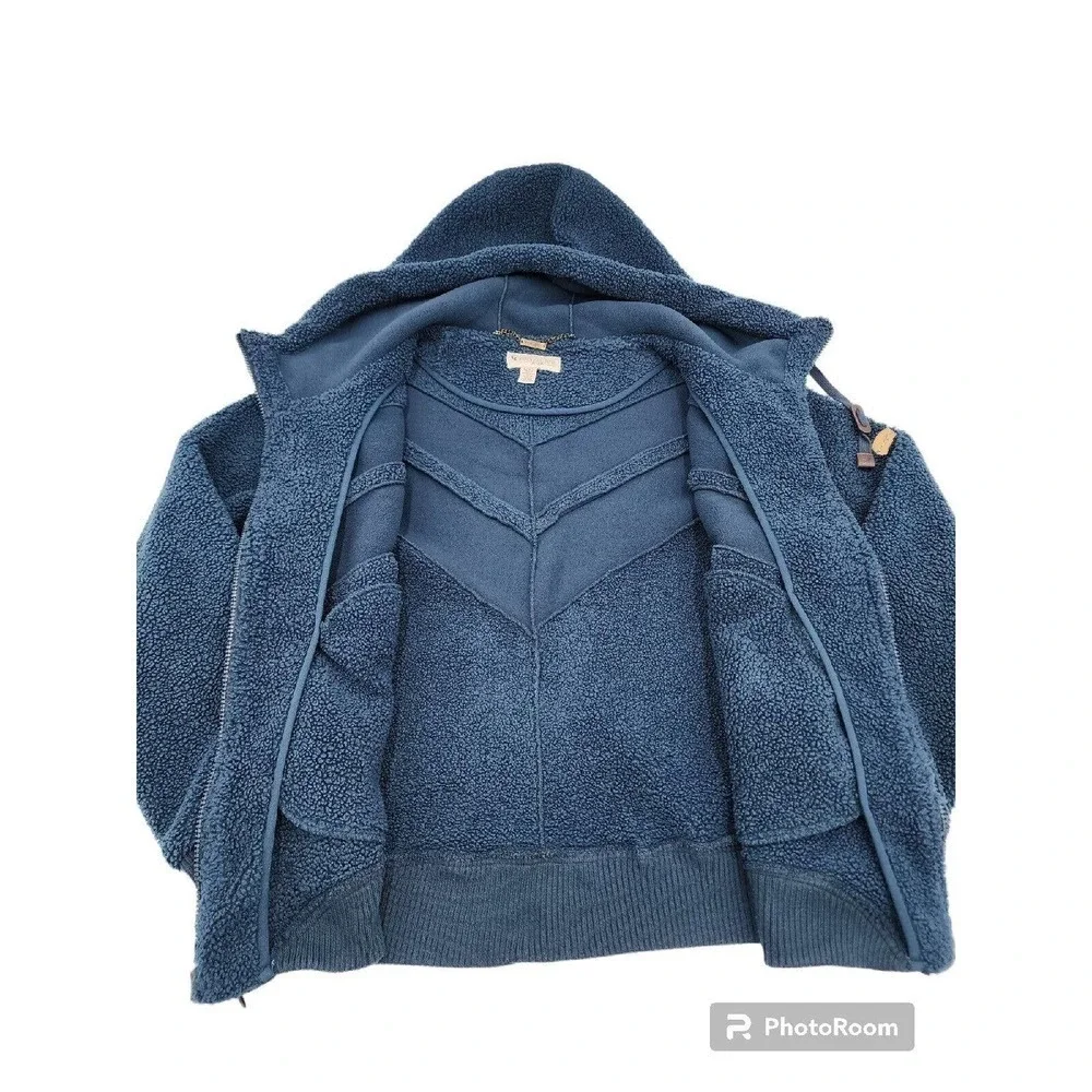 Koolaburra By UGG Sherpa Fleece Coat Navy Full Zip Cozy Soft Warm Size L - Picture 6 of 12